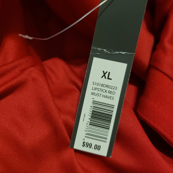 THE LIMITED Lipstick Red Sleeveless Cascading Ruffle Chic Ponte Dress - Picture 11 of 11